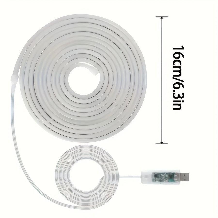 Lámpara de neón RGB de 5 metros/196,85 pulgadas, cinta LED de neón flexible de silicona, con control remoto y control de aplicación, puede cambiar de color de manera sincronizada con la música y puede ajustar la luminosidad regularmente, lo que es muy co