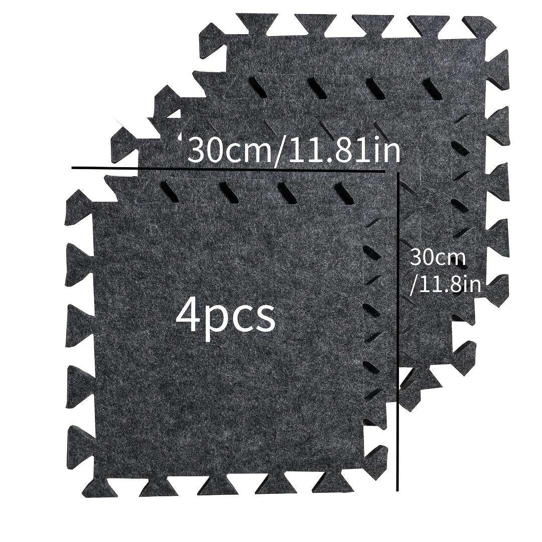 Conjunto de batería de alta calidad 2/4 de alta densidad Alfombra de espuma antirruido interbloqueable - Gruesa, Antideslizante y Absorbente de choques - Gris