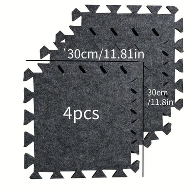 Conjunto de batería de alta calidad 2/4 de alta densidad Alfombra de espuma antirruido interbloqueable - Gruesa, Antideslizante y Absorbente de choques - Gris