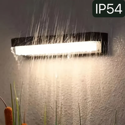 Luz solar exterior para pared, luz solar con sensor de movimiento desde el atardecer hasta el amanecer, tres modos de iluminación, luz exterior inalámbrica para porche, luz exterior para valla de jardín montada en pared (negro, conjunto de 2 o 1).