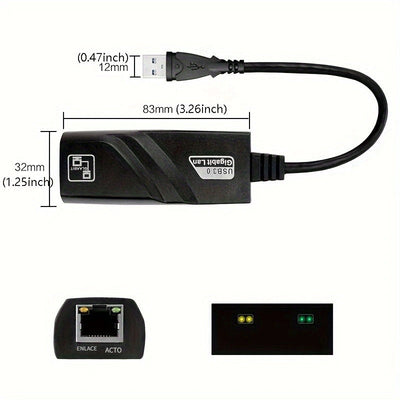 Adaptador de Ethernet USB 3.0 de 1000Mbps/100Mbps, tarjeta de red RJ45 para PC/Portátil, compatible con Smartthings, alimentado por USB, tensión de funcionamiento ≤36V