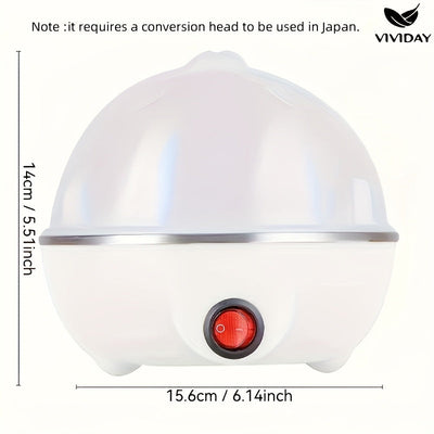 VIVIDAY Hervidor de huevos y vaporizador de alimentos de una sola capa con fácil apertura - Operación transparente y conveniente con un solo botón, ideal para hervir huevos y panqueques, dispositivo de cocción de huevos | Diseño blanco elegante | Constru