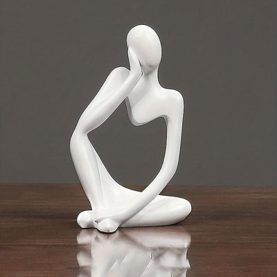 1pieza Figura de resina abstracta Pensador - Escultura de escritorio creativa para hogar y oficina, decoración interior/exterior, adorno de estantería | Obra de arte abstracta | Escultura detallada