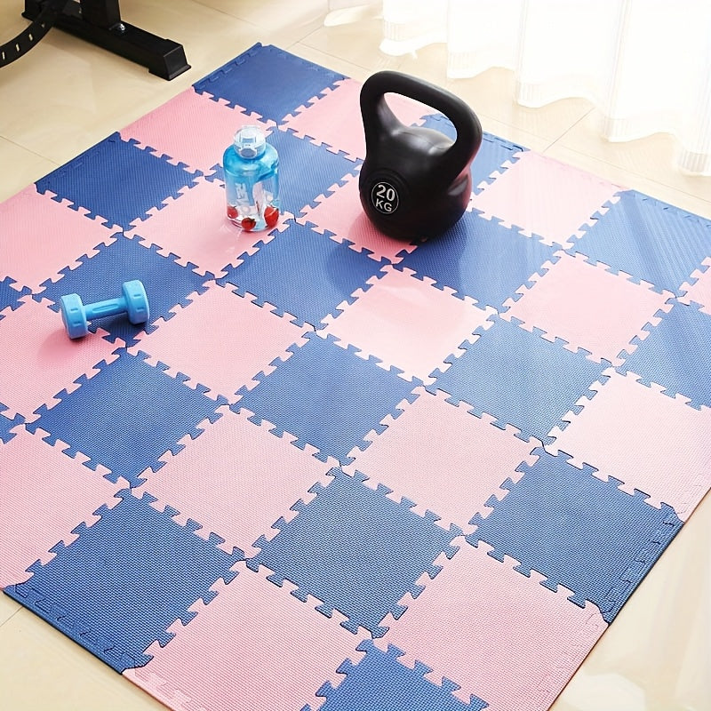14 piezas de tapetes de espuma EVA entrelazados, juego de tapetes de gimnasia de color sólido de 30 cm cuadrados, tapete de juego lavable a mano para dormitorio, sala de estar, balcón, jaula para mascotas - Esencial para las vacaciones de Navidad