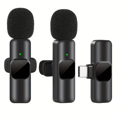 Micrófono inalámbrico profesional de solapa para teléfonos inteligentes USB-C, computadoras portátiles, para grabación de audio y video, juegos en vivo, entrevistas y vlogs.