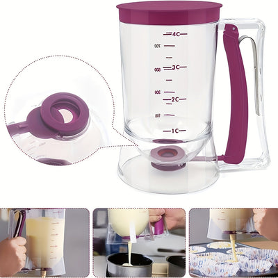 Separador y dispensador de masa para cupcakes - una herramienta de medición de taza de funel portátil para hornear sin desorden.