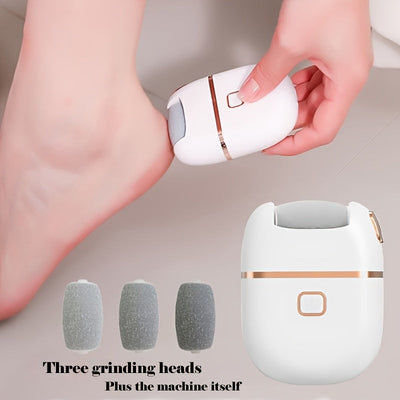 Pulidora de pies eléctrica inalámbrica FEIYBA con múltiples piedras de reemplazo y velocidades ajustables - Recargable por USB, cuerpo de plástico, sin pantalla, cabezas de molienda intercambiables para un cuidado preciso de la piel, diseño elegante, cab
