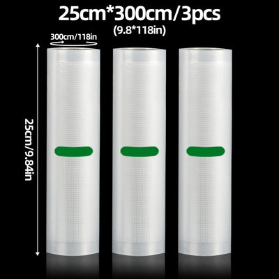 Paquete de 3 Bolsas Selladoras AGASHE - Rollos de 3m, Múltiples Tamaños (11.18” y 7.09” de Ancho), Cortables para Almacenamiento de Alimentos, Sous Vide, Preparación de Comidas - Rollos Texturizados Premium Compatibles con Todas las Selladoras, Conservac