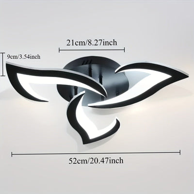 Lámpara de techo moderna con pantalla de acrílico en forma de hoja, diseño giratorio 360°, montaje semiempotrado, ideal para decoración de sala, vestíbulo de hotel, pasillos y espacios comerciales, accesorio de iluminación elegante