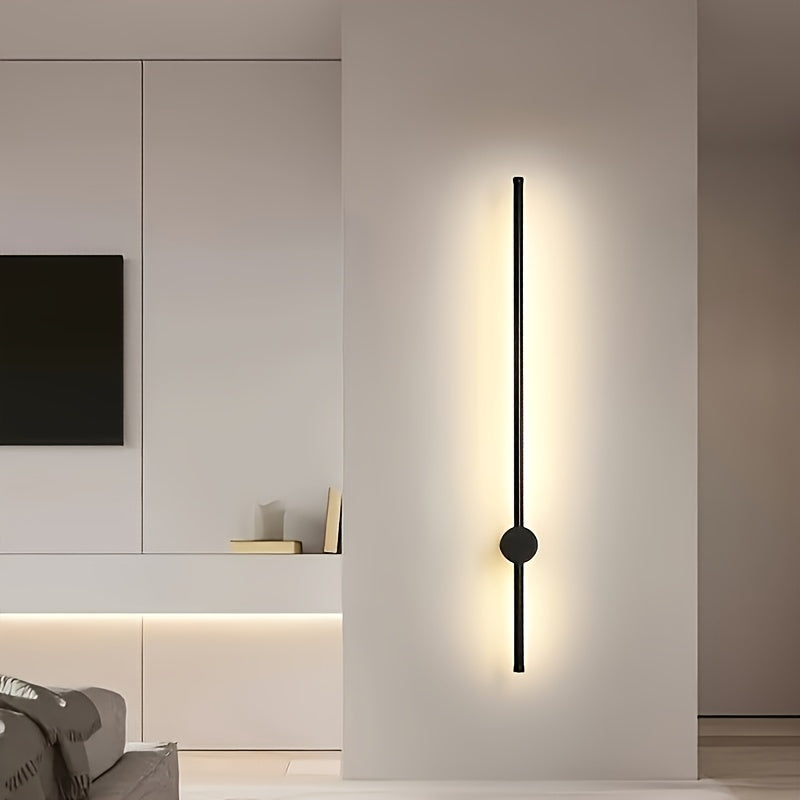 1 pieza de luz de pared LED minimalista negra, superficie metálica, semienterrada, estilo granja para dormitorios, salones y pasillos, focos para espejo de tocador