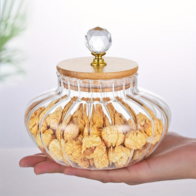 Frasco de vidrio hermético con tapa abatible - Lavable a mano, contenedor redondo reutilizable para múltiples usos - Almacenamiento de alimentos en la cocina, dulces, snacks, granos - No requiere electricidad
