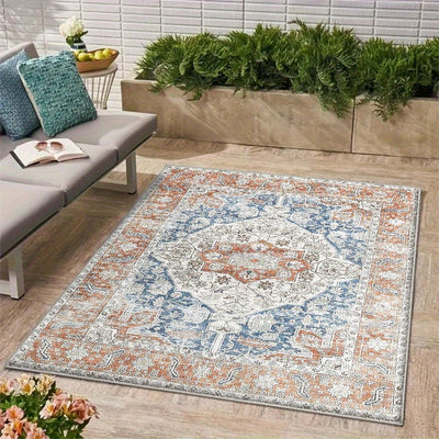 Tapete de crema francesa moderno con patrón geométrico de 851g/m², grueso y antideslizante, ideal para acampar con un toque de elegancia. Tapete de rayas minimalista, lavable en máquina, ligero y de poliéster, adecuado para áreas de comedor interior y ex