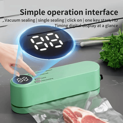 Selladora Automática Mini Recargable USB con Indicador LED y Batería de 1200mAh, Incluye Cortador para Picnics, Compacta y Portátil: Ideal para Hogar, Escuela, Comercio, Almacenamiento de Alimentos, Cocina y Exteriores – Sistema Multifuncional con Bomba