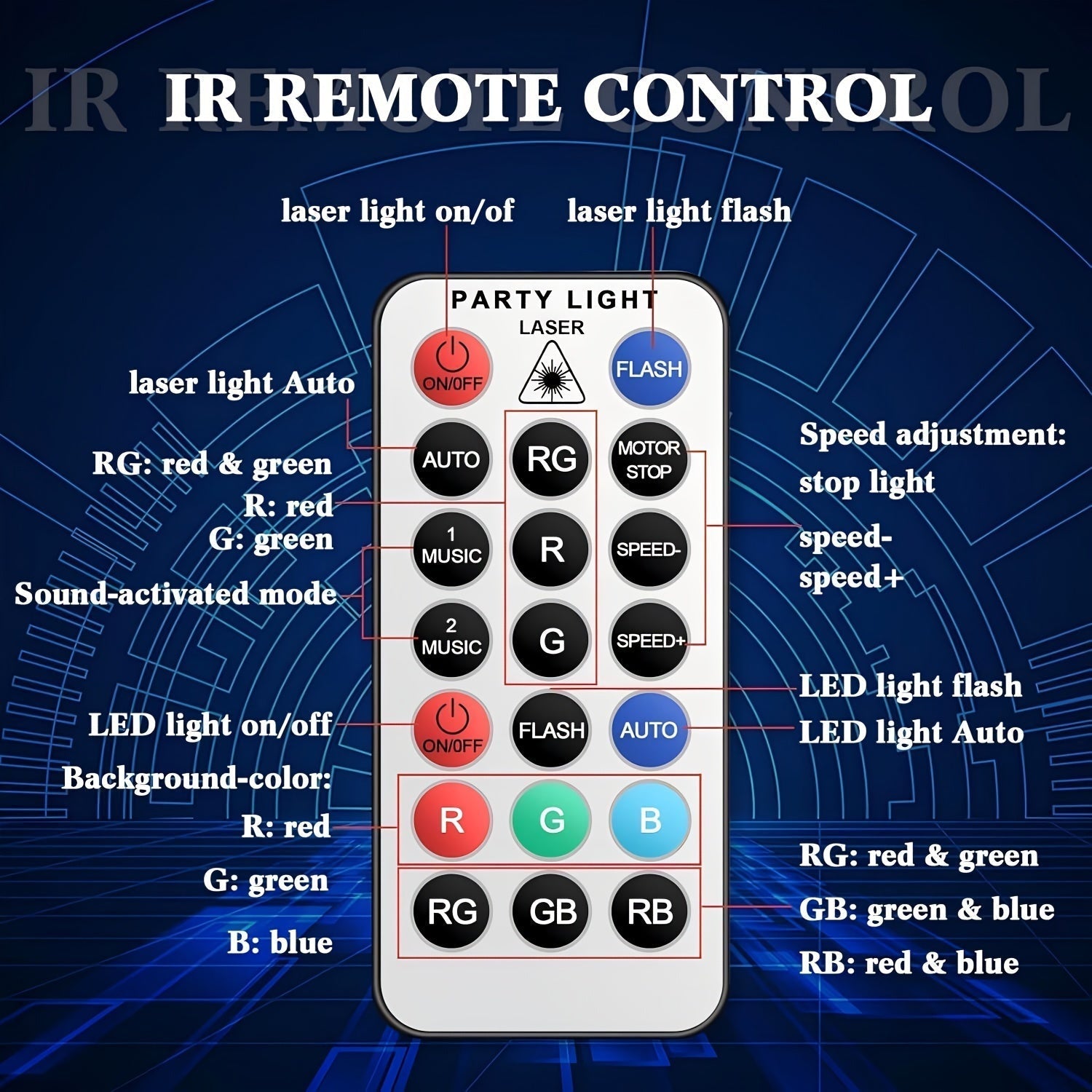 Luces de Fiesta LED Portátiles Mslitely | Luces de Discoteca Multicolor con Alimentación USB y Activación por Sonido | Cuello de Ganso Ajustable, Control Remoto y Sistema de Enfriamiento con Ventilador | Opciones de Montaje Versátiles para Decoración del