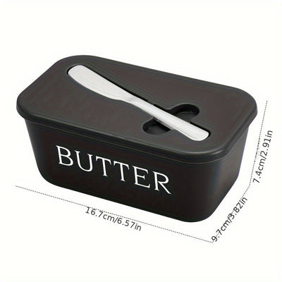 Recipiente para mantequilla de grado alimenticio PP premium DEHOV'S con cuchillo - Grande, duradero y fácil de limpiar, mantenedor de frescura para mostrador - Ideal para uso en el hogar, diseño elegante, plástico resistente