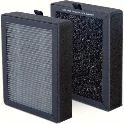 2 Pieza Set Ajuste Para LEVOIT LV-H128 Filtro De Purificador De Aire De Reemplazo, 3-en-1 Pre-Filtro, Captura Polvo Humo Polen, Filtro De Carbón Activado, Sistema De Filtración De 3 Etapas, LV-H128-RF Ajuste Para PUURVSAS (HM669A) / ROVACS (RV60)