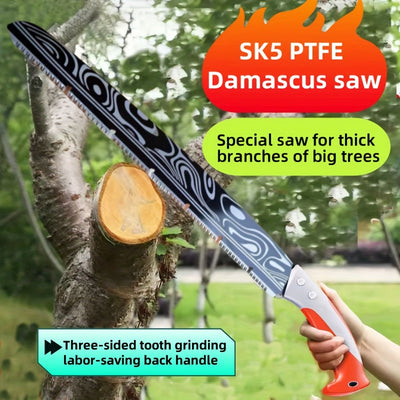Cuchillo de mano de importación alemana de gran tamaño, patrón de damasco, cuchillo de carpintería para leñadores, cuchillo de exteriores, corte rápido engrosado. Cuchillo de poda doméstico, cuchillo de jardín. Afilado y duradero, corte eficiente, adecua