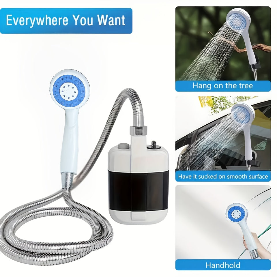 Chorro Portátil para Camping, Viajes en RV y Excursiones Familiares - Ducha Manual con Sistema de Filtración de Agua, Flujo de 4-5 Litros por Minuto