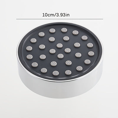 1pc Ducha de Lluvia Redonda de 3.9 Pulgadas - Plástico Duradero, Ahorro de Agua, Fácil Instalación, Suave con el Cabello y Color Beige Claro, Montaje en Pared para Relajación en Baño, Acabado Pulido, Diseño Eficiente, Experiencia Spa, Chorro Potente, Con