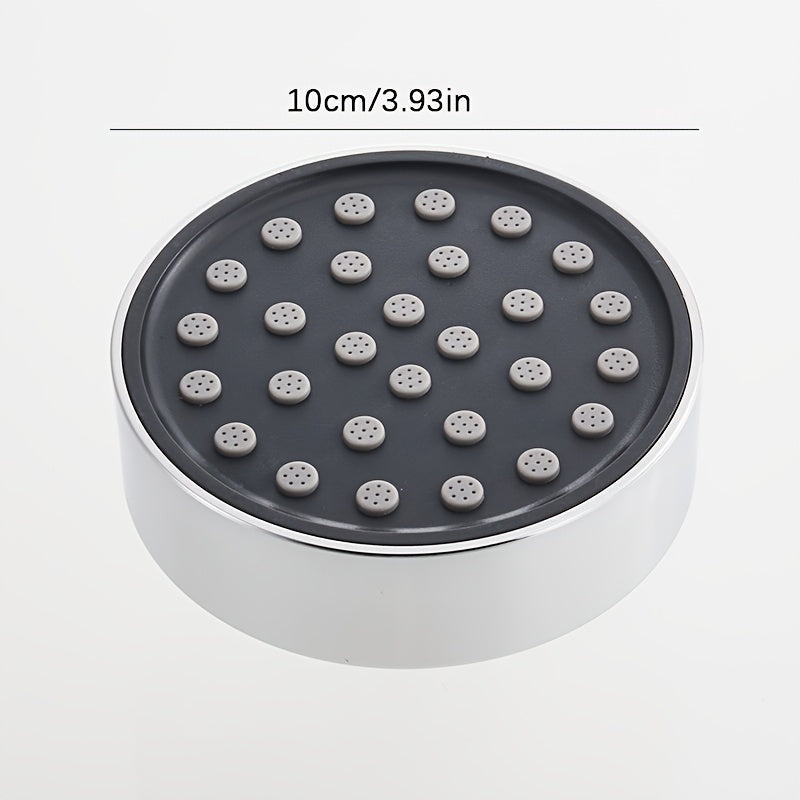 1pc Ducha de Lluvia Redonda de 3.9 Pulgadas - Plástico Duradero, Ahorro de Agua, Fácil Instalación, Suave con el Cabello y Color Beige Claro, Montaje en Pared para Relajación en Baño, Acabado Pulido, Diseño Eficiente, Experiencia Spa, Chorro Potente, Con
