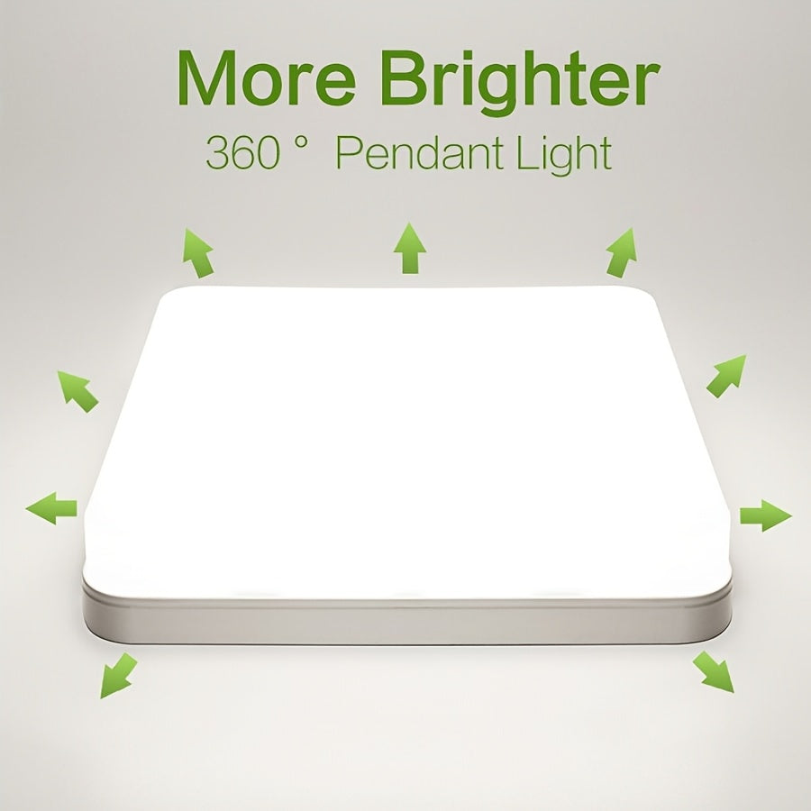 Plafón LED Cuadrado Ming&Ben de 34W - Modos de Blanco Cálido, Frío y Neutro, Diseño Ultrafino, Fácil Instalación, AC 100-240V - Ideal para Decoración de Dormitorio Moderno, Sala de Estar y Cocina, Decoración de Dormitorio