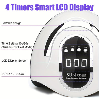 Lámpara LED para uñas con 66 luces, secadora de esmalte en gel con sensor inteligente, máquina para manicura, equipo para salón de uñas
