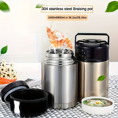 Un juego de loncheras, caja grande, taza termo, botella al vacío de acero inoxidable, contenedor portátil para comida y sopa de acero inoxidable, adecuado para el regreso a clases, útiles escolares y aula, suministros de cocina