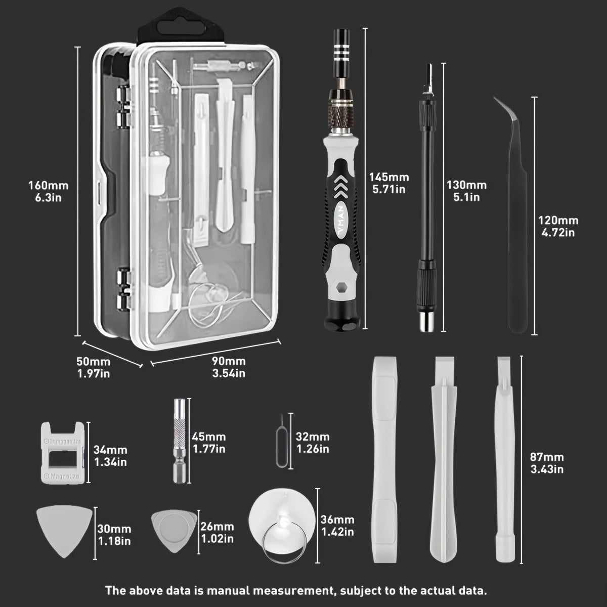Juego de Destornilladores de Precisión 115 en 1, Kit de Herramientas para Reparación Electrónica con Bits Magnéticos Micro para iPhone, Computadora, PC, Portátil, Teléfono, Mac, Tableta, Bricolaje Doméstico, Consolas de Juegos, Gafas, Reloj, Timbre, etc