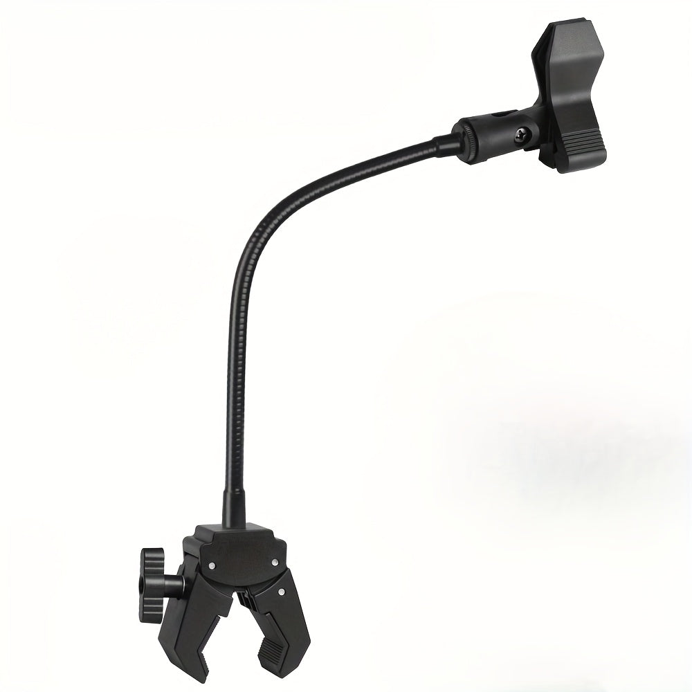 Clip de Micrófono Ajustable con Cuello de Ganso Curvado de 180° y Conector XLR, Soporte Antigolpes de Manguera Metálica Fuerte para Podcasts, Conferencias y Ponencias -