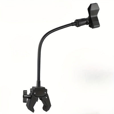 Clip de Micrófono Ajustable con Cuello de Ganso Curvado de 180° y Conector XLR, Soporte Antigolpes de Manguera Metálica Fuerte para Podcasts, Conferencias y Ponencias -