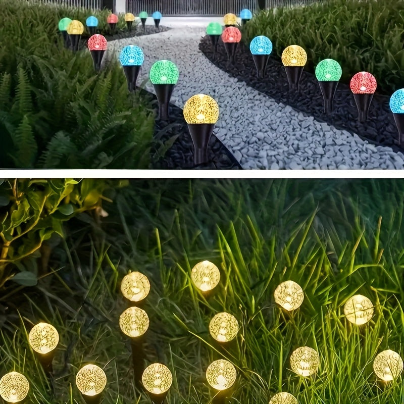 Luz solar LED para senderos, 10/20/40 bombillas LED adecuadas para jardines al aire libre y camping, interruptor de un solo botón con 8 modos, disponible en blanco cálido para crear un ambiente acogedor o colorido para crear un ambiente romántico, IP44,
