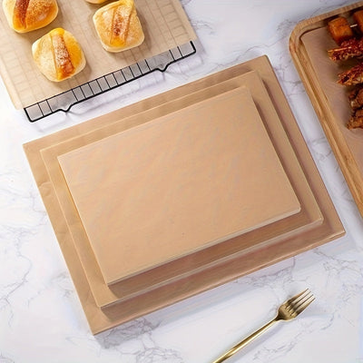 50-Unidades de Papel de Horno Pre-Cortado Antiadherente, Sin Blanquear, Duradero, Reutilizable, Resistente al Aceite y al Agua, Fácil de Limpiar para Hornear, Cocinar, Asar, Freidora de Aire y Vapor - 6x8 / 9x13 Pulgadas