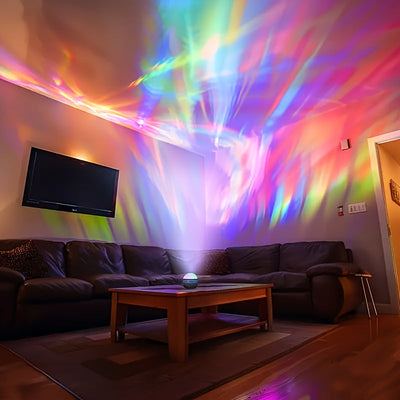 1pc Lámpara Proyector de Luces del Norte con Control Remoto - Aurora Boreal, Luz LED USB con 7 Modos para Dormitorio, Sala o Camping - Regalo Perfecto de San Valentín para Parejas (Efecto Auroras Boreales), Iluminación Ambiental, Diseño Elegante, Alta Ca