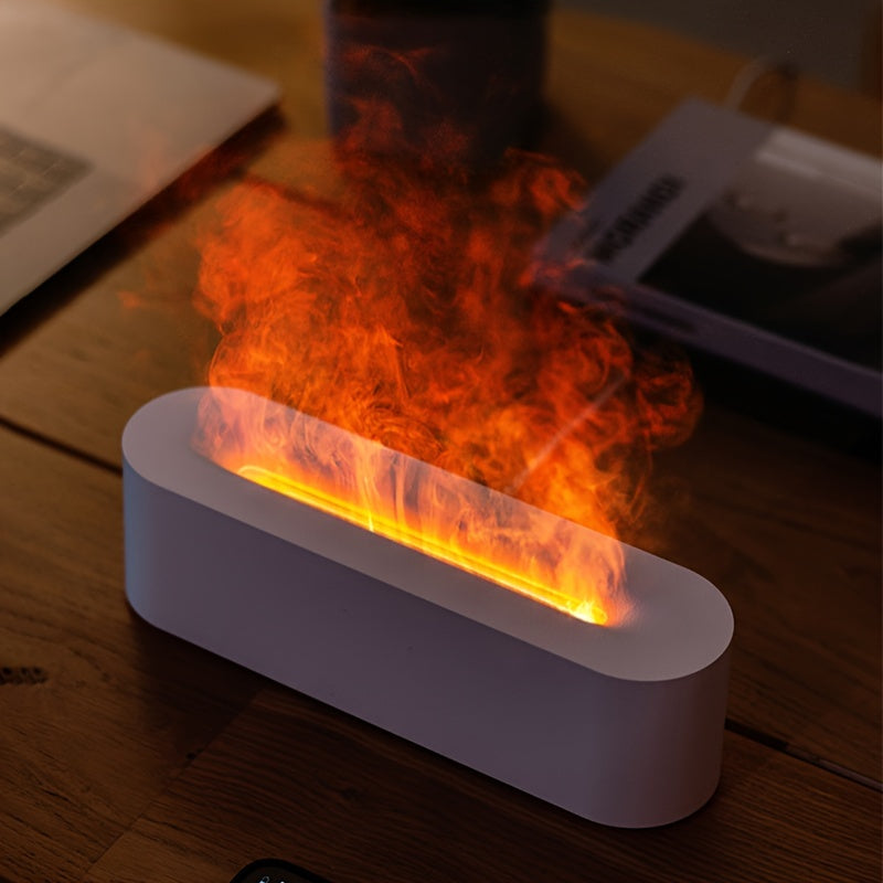 1pc Lámpara de Simulación de Fuego 150ml con Alimentación USB, Luz RGB y Temporizador para Humidificador Decorativo de Purificación del Aire para Dormitorio u Oficina