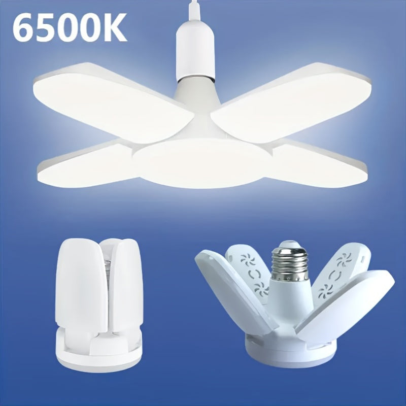Lámpara plegable LED de cuatro hojas YETHKE - Iluminación industrial portátil de alta luminosidad con acabado pulido, 85-265V, 4 temperaturas de color (2800K-5700K) para dormitorio, sala de estar, cocina, estudio, iluminación de pequeños espacios, ilumin