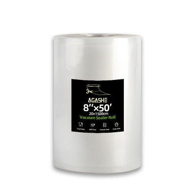 1 Rollo de Bolsas Texturizadas para Almacenamiento de Alimentos al Vacío, 20 cm de Ancho con Opciones de 5 m y 15 m de Largo, Cortable a Medida, Ideal para Prolongar la Frescura y Conservar el Sabor de Carne, Verduras y Más, Duraderas