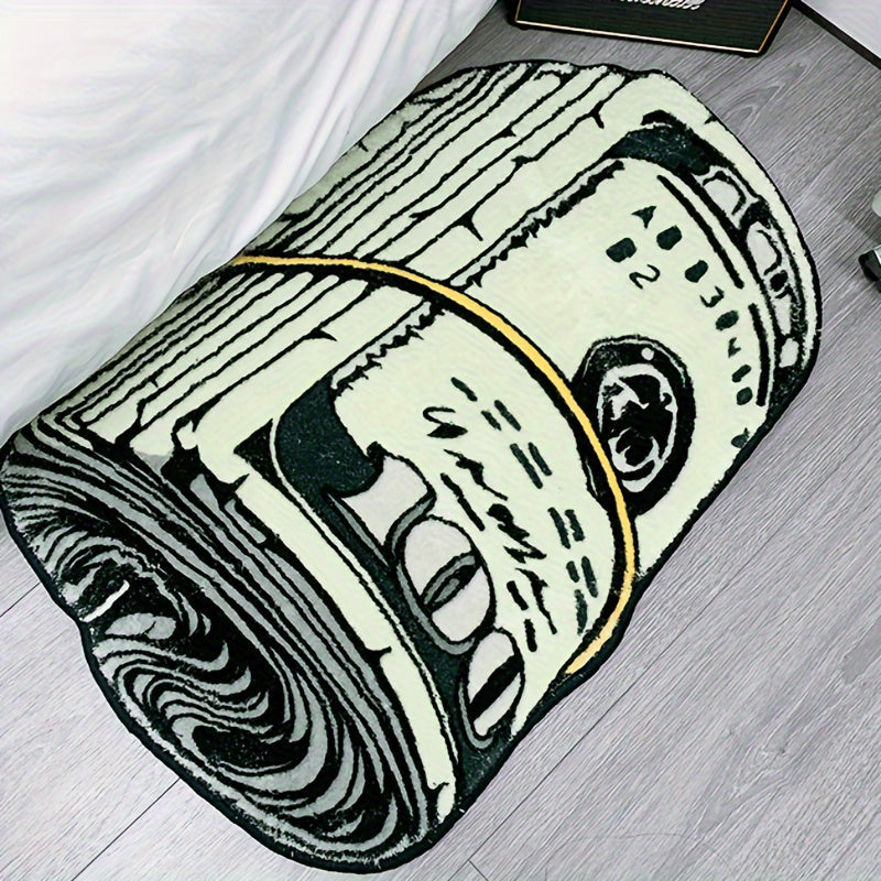 1pc Patrón De Dólar Creativo Alfombra De Área Irregular, Alfombra Antideslizante Lavable Para Interiores, Estera Que No Se Desprende Para Dormitorio Sala De Estar Oficina Habitación De Guardería, Decoración Del Hogar, Decoración De Habitaciones