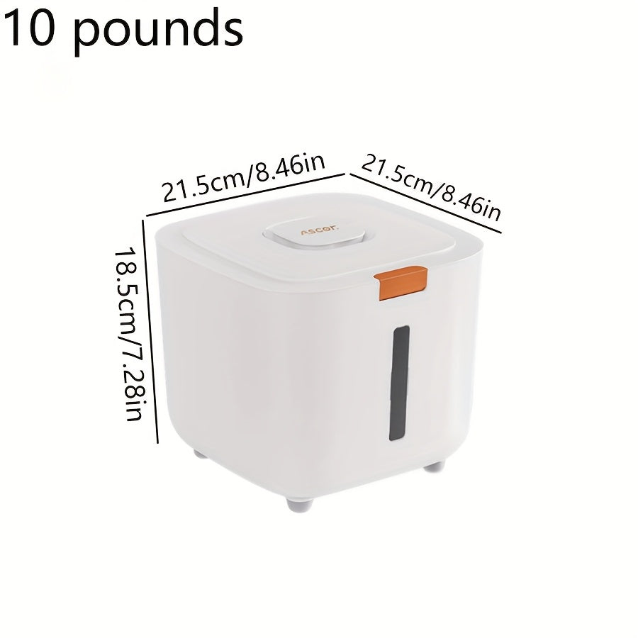Contenedor Hermético de Alimentos 4.54KG/9.07KG - A Prueba de Humedad e Insectos, Dispensador Fácil con Medidor, Ideal para Arroz, Granos, Azúcar y Comida para Mascotas | Uso en Cocina, Hogar y Comercial | Contenedores de Plástico Duraderos Modernos