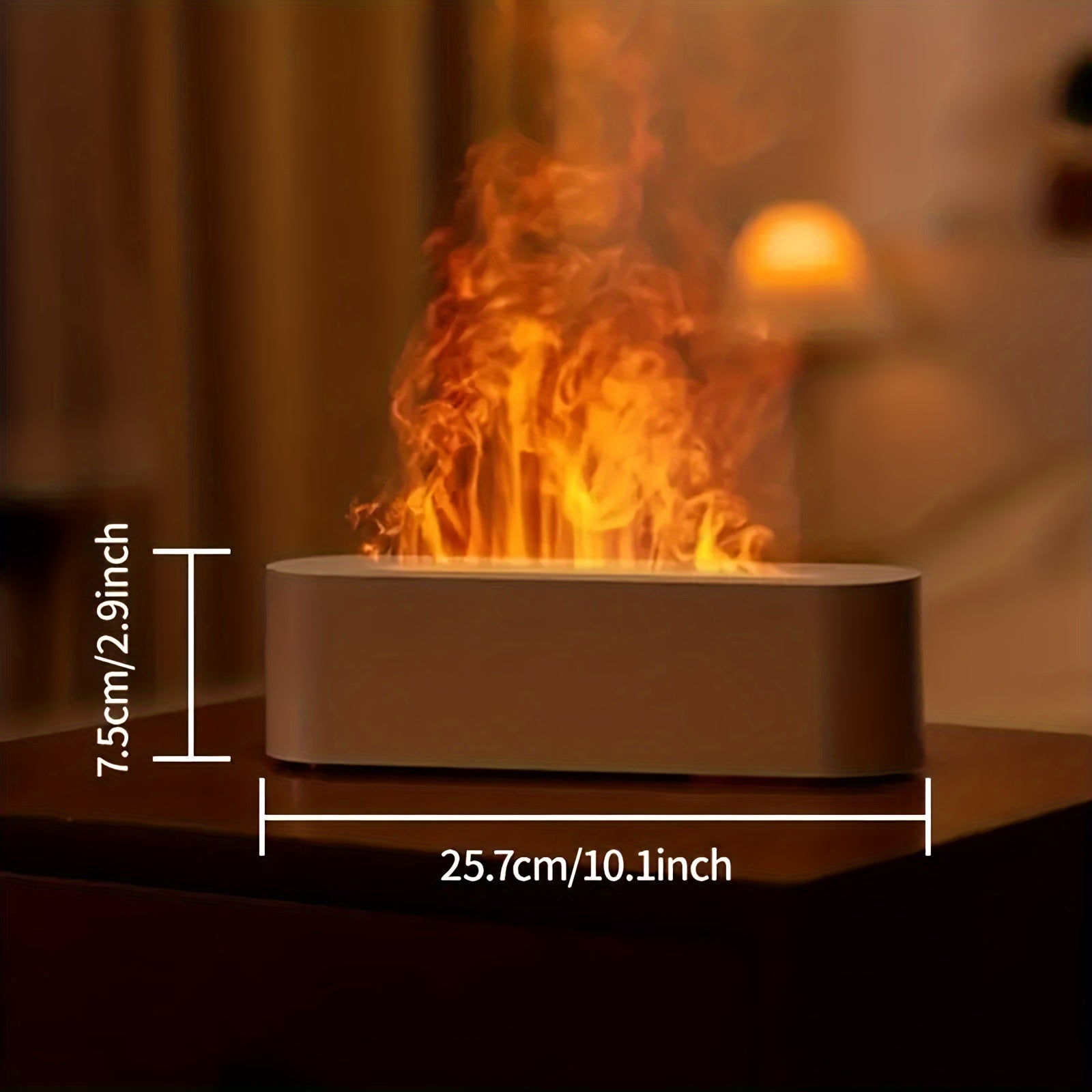 1 Juego, Humidificador De Llama Simulada Con Luz De Ambiente Colorida, Capacidad De Tanque De 150 ml, Alimentado Por USB, Humidificador De Efecto De Fuego 3D Para El Hogar, Dormitorio, Oficina, Control De Botón De Empuje, Cobertura De 10-20M2, Configurac