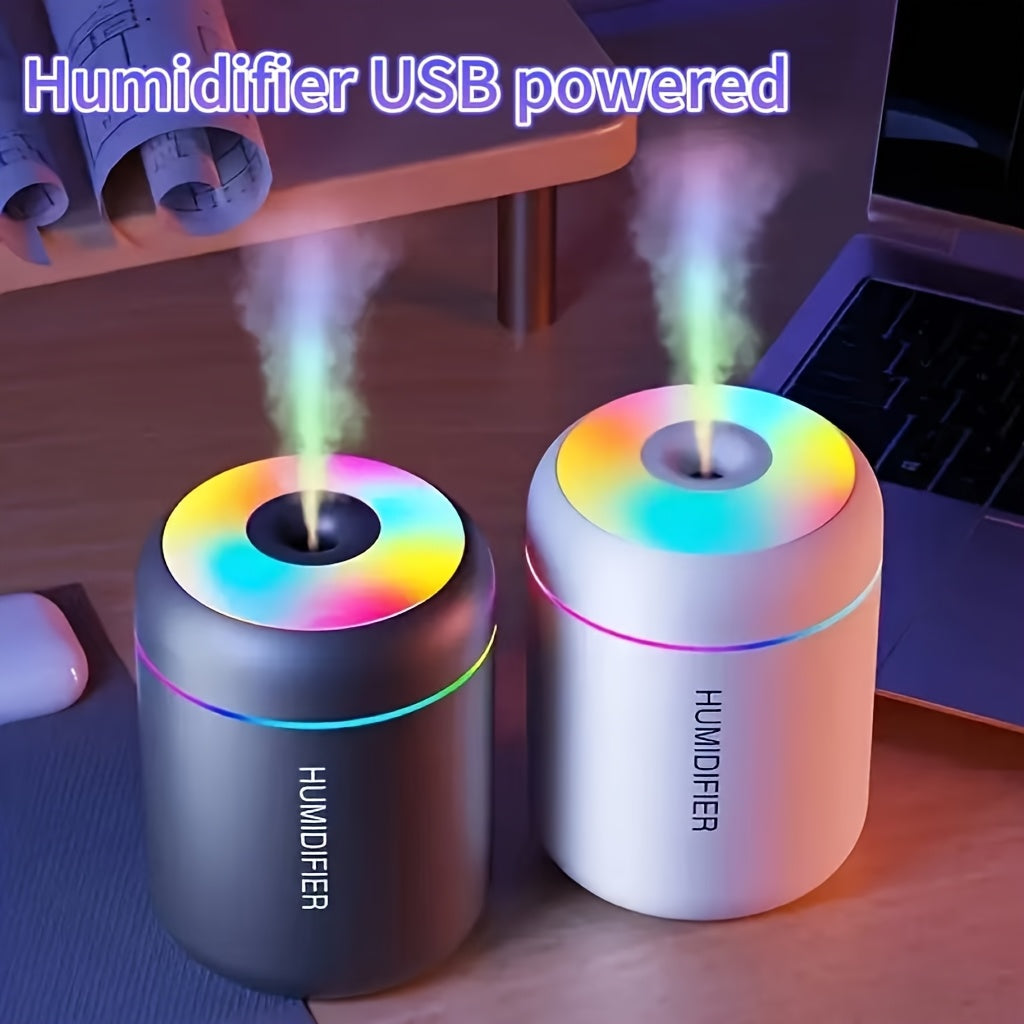 1 Humidificador de color cambia con alimentación USB - Crea un ambiente relajante con aire refrescante y purifica tu habitación, adecuado para el hogar, dormitorio, decoración de sala de estar, humidificador de dormitorio | Regalo de Día del Padre, Día d