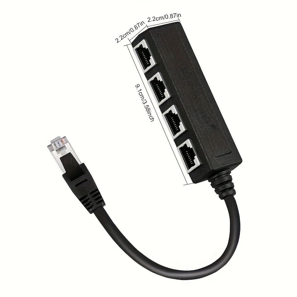 Divisor de Ethernet RJ45 1 Macho a 3 Puertos Hembra Adaptador de cable LAN RJ45, compatible con Cat5, Cat5e, Cat6, Cat7, Cat8, alimentado por USB, tensión de funcionamiento ≤36V, adecuado para SmartThings