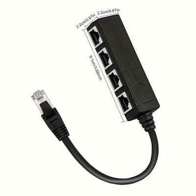 Divisor de Ethernet RJ45 1 Macho a 3 Puertos Hembra Adaptador de cable LAN RJ45, compatible con Cat5, Cat5e, Cat6, Cat7, Cat8, alimentado por USB, tensión de funcionamiento ≤36V, adecuado para SmartThings