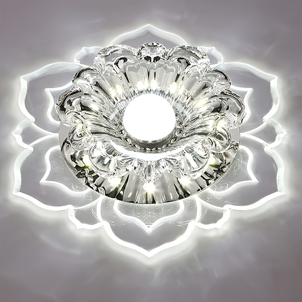 1pc Lómpara de techo LED moderna, instalación semiempotrada, eficiente en energía, regulable, pantalla de metal, cableado, para pasillo, dormitorio, baño, cocina, balcón, corredor, escalera, café, oficina - Incluye hardware de instalación, 85V-265V