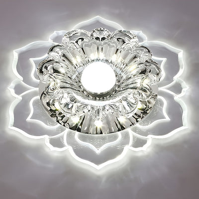 1pc Lómpara de techo LED moderna, instalación semiempotrada, eficiente en energía, regulable, pantalla de metal, cableado, para pasillo, dormitorio, baño, cocina, balcón, corredor, escalera, café, oficina - Incluye hardware de instalación, 85V-265V