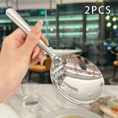 1pc Cuchara Grande de Acero Inoxidable para Buffet, Cuchara Grande de Servir, Cuchara para Fiestas/Banquetes/Buffet, Apta para Lavavajillas, Cuchara Plateada de Cocina, Gadgets Prácticos de Cocina para Uso Familiar