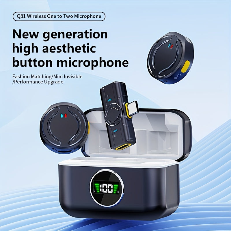 Sistema profesional de micrófono de solapa inalámbrico con reducción de ruido, receptor USB-C, ideal para grabación de video, entrevistas y reuniones | Cancelación de ruido de alta calidad, sistema de audio inalámbrico