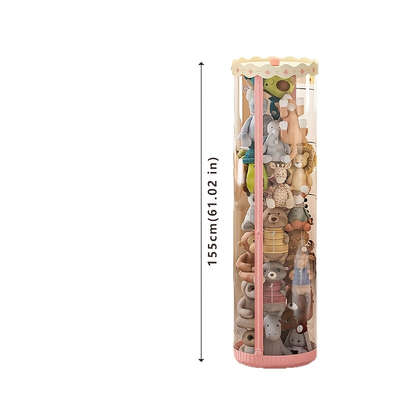 1pc, Cubo de Almacenamiento para Juguetes con Doble Cremallera, Bolsa Portátil de Gran Capacidad, Cesta Organizadora de Peluches y Muñecas