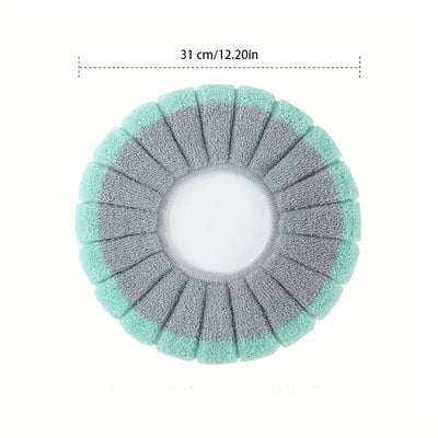 Cubierta de asiento de inodoro de peluche para el hogar - Gruesa, cálida, lavable en máquina, ajuste universal para todas las estaciones con decoraciones de estrellas y flores en azul, verde, rosa y púrpura, decoración de baño.