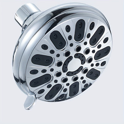 1pc Cabezal de Ducha Vintage de 5 Modos - Montaje en Pared con Acabado Pulido, Construcción de Plástico Duradero & Fácil Instalación para Mejora del Baño, Diseño Redondo Clásico, Distribución Uniforme del Agua