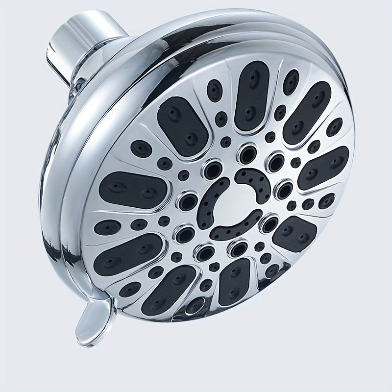 1pc Cabezal de Ducha Vintage de 5 Modos - Montaje en Pared con Acabado Pulido, Construcción de Plástico Duradero & Fácil Instalación para Mejora del Baño, Diseño Redondo Clásico, Distribución Uniforme del Agua